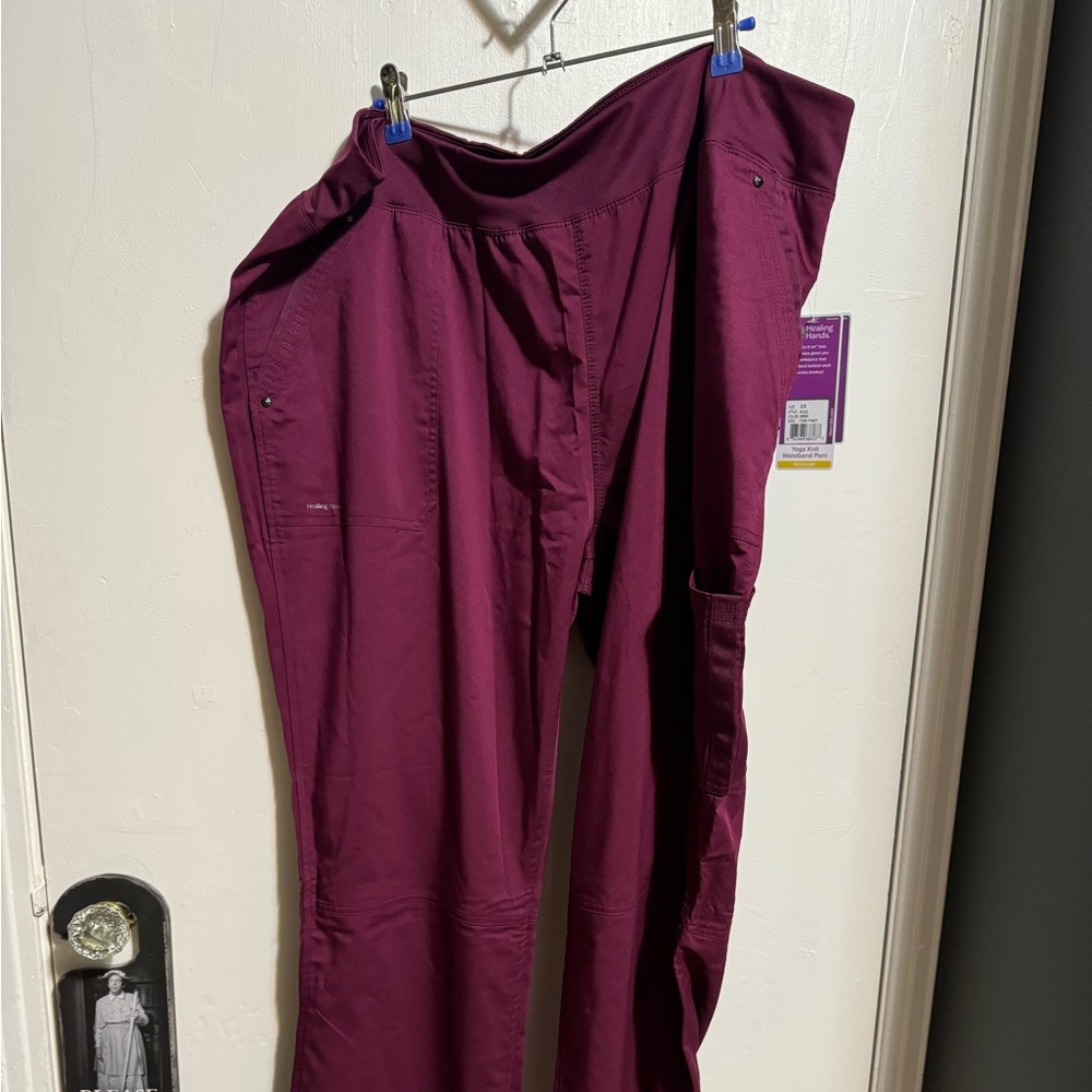 Purple Label scrubs,new pants never worn w/ tags,size 2X Eggplant (red/burgundy)